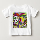 Psychedelic Mardi Gras Feather Mask Baby T-shirt (Vorderseite)