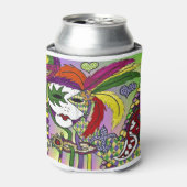 Psychedelic Mardi Gras Feather Mask Dosenkühler (Kanne Vorderseite)