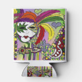 Psychedelic Mardi Gras Feather Mask Dosenkühler (Rückseite)