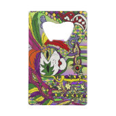 Psychedelic Mardi Gras Feather Mask Geldbeutel Flaschenöffner (Vorderseite)