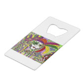 Psychedelic Mardi Gras Feather Mask Geldbeutel Flaschenöffner (Rückseite Schrägansicht)
