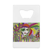 Psychedelic Mardi Gras Feather Mask Geldbeutel Flaschenöffner (Rückseite)