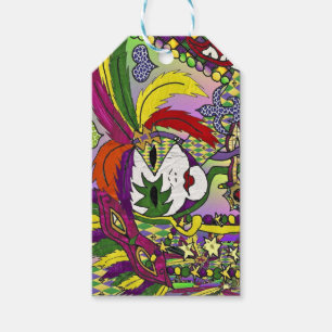 Psychedelic Mardi Gras Feather Mask Geschenkanhänger