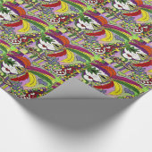 Psychedelic Mardi Gras Feather Mask Geschenkpapier (Ecke)