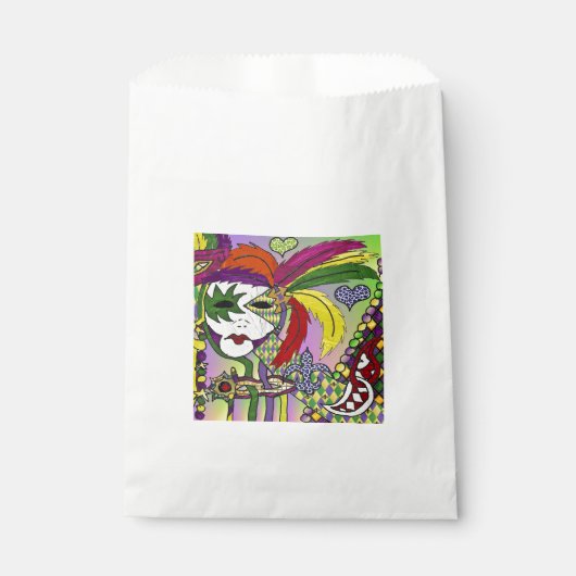 Psychedelic Mardi Gras Feather Mask Geschenktütchen (Vorderseite)