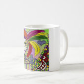 Psychedelic Mardi Gras Feather Mask Kaffeetasse (VorderseiteRechts)