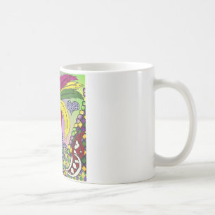 Psychedelic Mardi Gras Feather Mask Kaffeetasse
