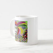 Psychedelic Mardi Gras Feather Mask Kaffeetasse (Vorderseite Links)
