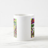 Psychedelic Mardi Gras Feather Mask Kaffeetasse (Mittel)