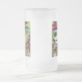 Psychedelic Mardi Gras Feather Mask Mattglas Bierglas (Mittel)