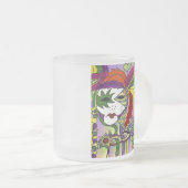 Psychedelic Mardi Gras Feather Mask Mattglastasse (VorderseiteRechts)