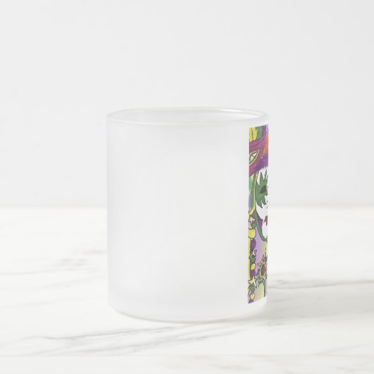 Psychedelic Mardi Gras Feather Mask Mattglastasse (Mittel)