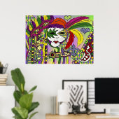 Psychedelic Mardi Gras Feather Mask Poster (Heimbüro)
