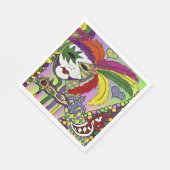 Psychedelic Mardi Gras Feather Mask Serviette (Ecke)