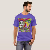 Psychedelic Mardi Gras Feather Mask T-Shirt (Vorne ganz)