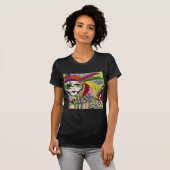 Psychedelic Mardi Gras Feather Mask T-Shirt (Vorne ganz)