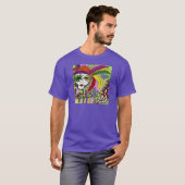 Psychedelic Mardi Gras Feather Mask T-Shirt (Vorne ganz)