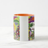 Psychedelic Mardi Gras Feather Mask Tasse (Zentrum)