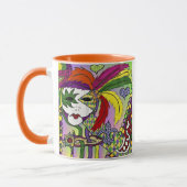 Psychedelic Mardi Gras Feather Mask Tasse (Links)