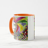 Psychedelic Mardi Gras Feather Mask Tasse (Vorderseite Links)