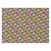 Psychedelic Mardi Gras Feather Mask Tischdecke (Vorderseite (Horizontal))