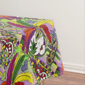 Psychedelic Mardi Gras Feather Mask Tischdecke (Beispiel)