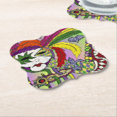 Psychedelic Mardi Gras Feather Mask Untersetzer (angewinkelt)