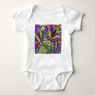 Psychedelic Mardi Gras Feather Masken Geschenke Ap Baby Strampler