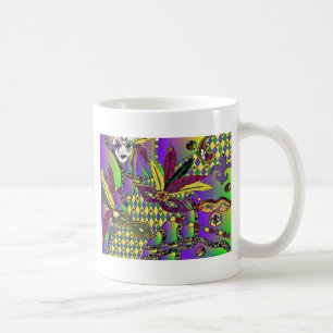 Psychedelic Mardi Gras Feather Masken Geschenke Ap Kaffeetasse