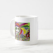 Psychedelic Mardi Gras Feather Masken Geschenke Ap Kaffeetasse (Vorderseite Links)