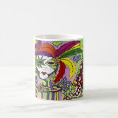 Psychedelic Mardi Gras Feather Masken Geschenke Ap Kaffeetasse (Mittel)