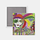 Psychedelic Mardi Gras Feather Masken Geschenke Ap Magnet (Vorderseite/Rückseite)