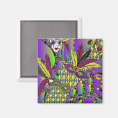 Psychedelic Mardi Gras Feather Masken Geschenke Ap Magnet (Vorderseite/Rückseite)