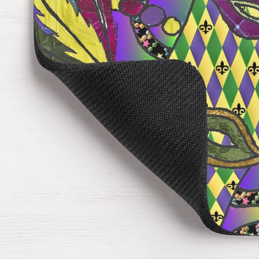 Psychedelic Mardi Gras Feather Masken Geschenke Ap Mousepad (Ecke)