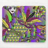 Psychedelic Mardi Gras Feather Masken Geschenke Ap Mousepad (Vorne)