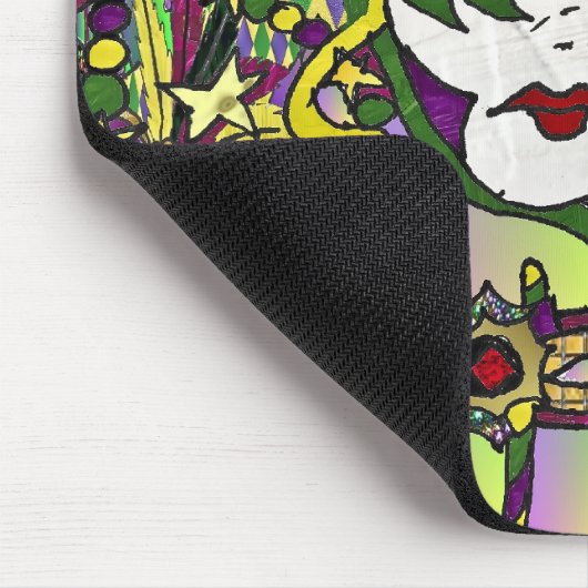 Psychedelic Mardi Gras Feather Masken Geschenke Ap Mousepad (Ecke)