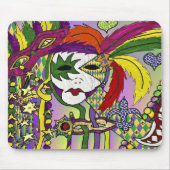 Psychedelic Mardi Gras Feather Masken Geschenke Ap Mousepad (Vorne)