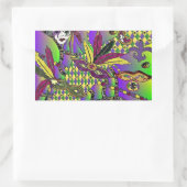 Psychedelic Mardi Gras Feather Masken Geschenke Ap Rechteckiger Aufkleber (Tasche)