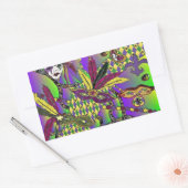 Psychedelic Mardi Gras Feather Masken Geschenke Ap Rechteckiger Aufkleber (Umschlag)