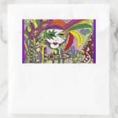 Psychedelic Mardi Gras Feather Masken Geschenke Ap Rechteckiger Aufkleber (Tasche)