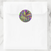 Psychedelic Mardi Gras Feather Masken Geschenke Ap Runder Aufkleber (Tasche)