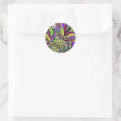 Psychedelic Mardi Gras Feather Masken Geschenke Ap Runder Aufkleber (Tasche)