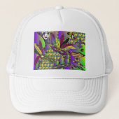 Psychedelic Mardi Gras Feather Masken Geschenke Ap Truckerkappe (Vorderseite)