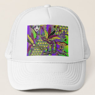 Psychedelic Mardi Gras Feather Masken Geschenke Ap Truckerkappe