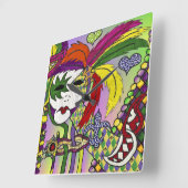 Psychedelic Mardi Gras Feather Masken II Uhr (Winkel)