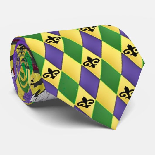 Psychedelic Mardi Gras Mask Art Print Krawatte (Gerollt)