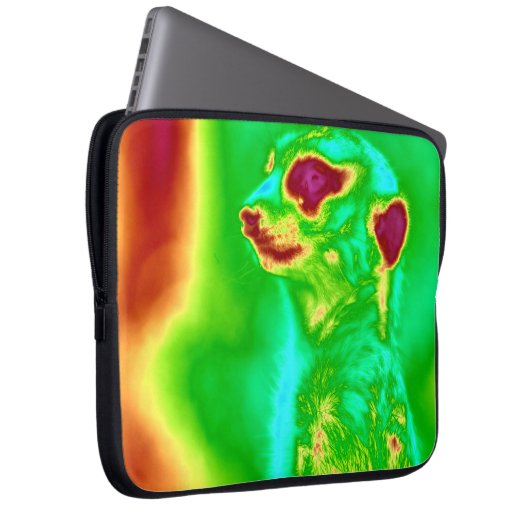Psychedelic Meerkat Laptopschutzhülle (Vorne Rechts)