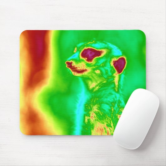 Psychedelic Meerkat Mousepad (Mit Mouse)