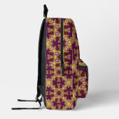 Psychedelic Mehdi Burgundy Mustard Yellow Bedruckter Rucksack (Links)