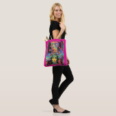 Psychedelic Melting Faces Pink All Over Print Tote Tasche (Am Model)